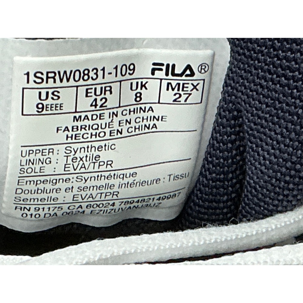 Fila Memory Sportland Sneakers Mens Size 9 White New Wide 4E Training Shoes - Picture 8 of 10
